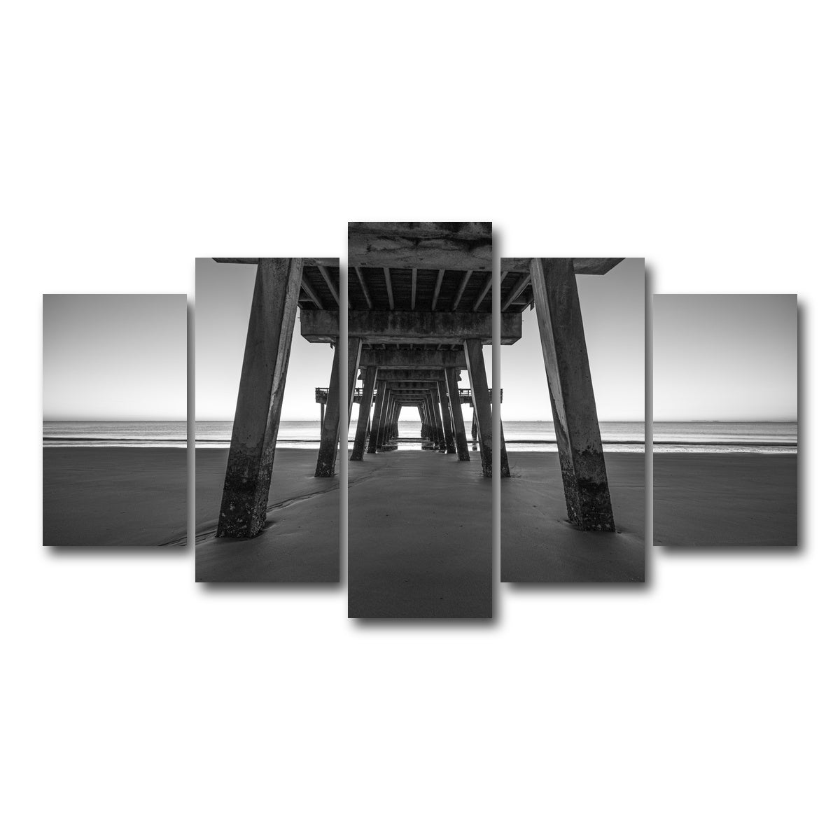 AUTO-MOCKUP WHITE | Tybee Island Black & White | 5 Piece | Gallery Wrap Canvas | group=5_normal