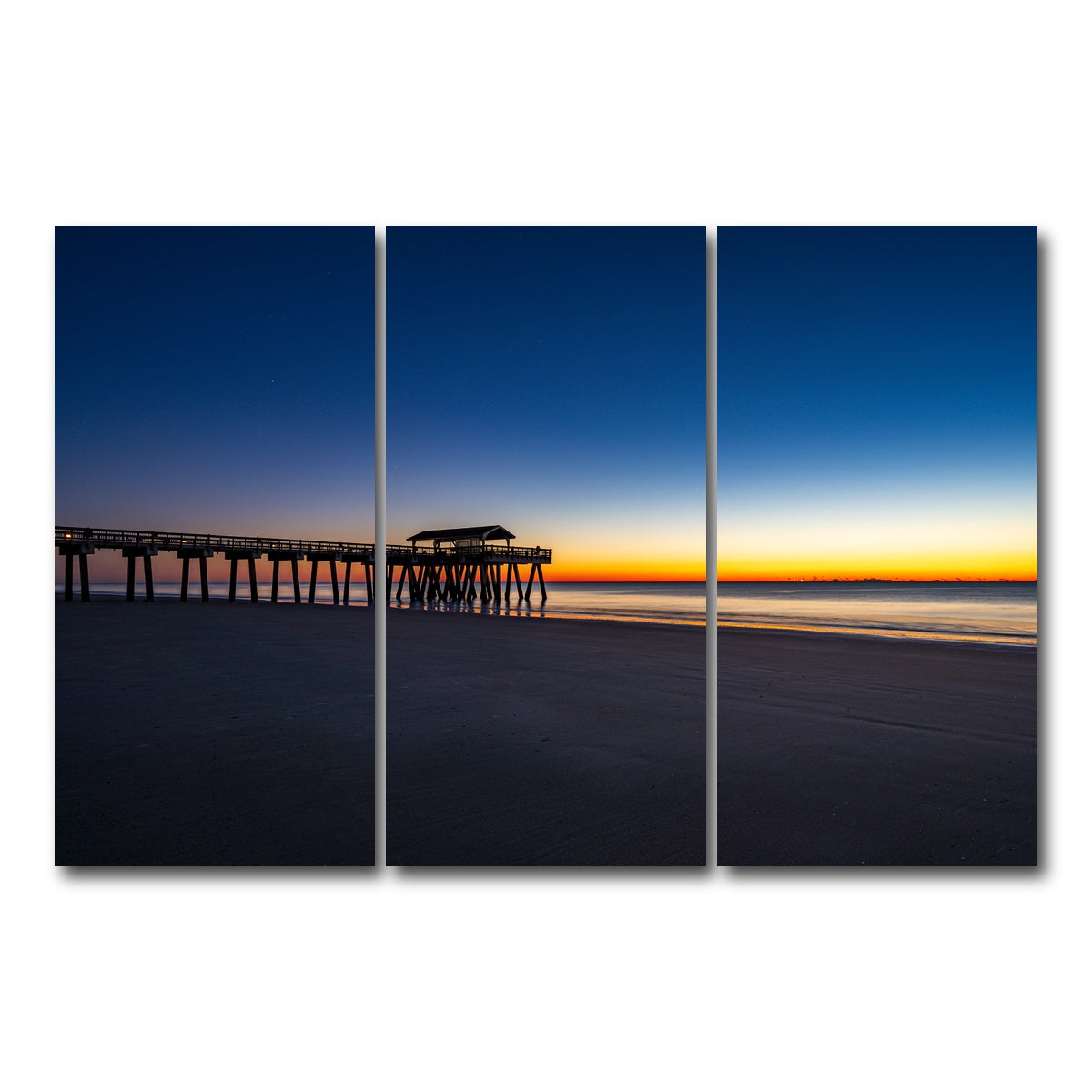 AUTO-MOCKUP WHITE | Tybee Island Georgia | 3 Piece | Gallery Wrap Canvas | group=12x24
