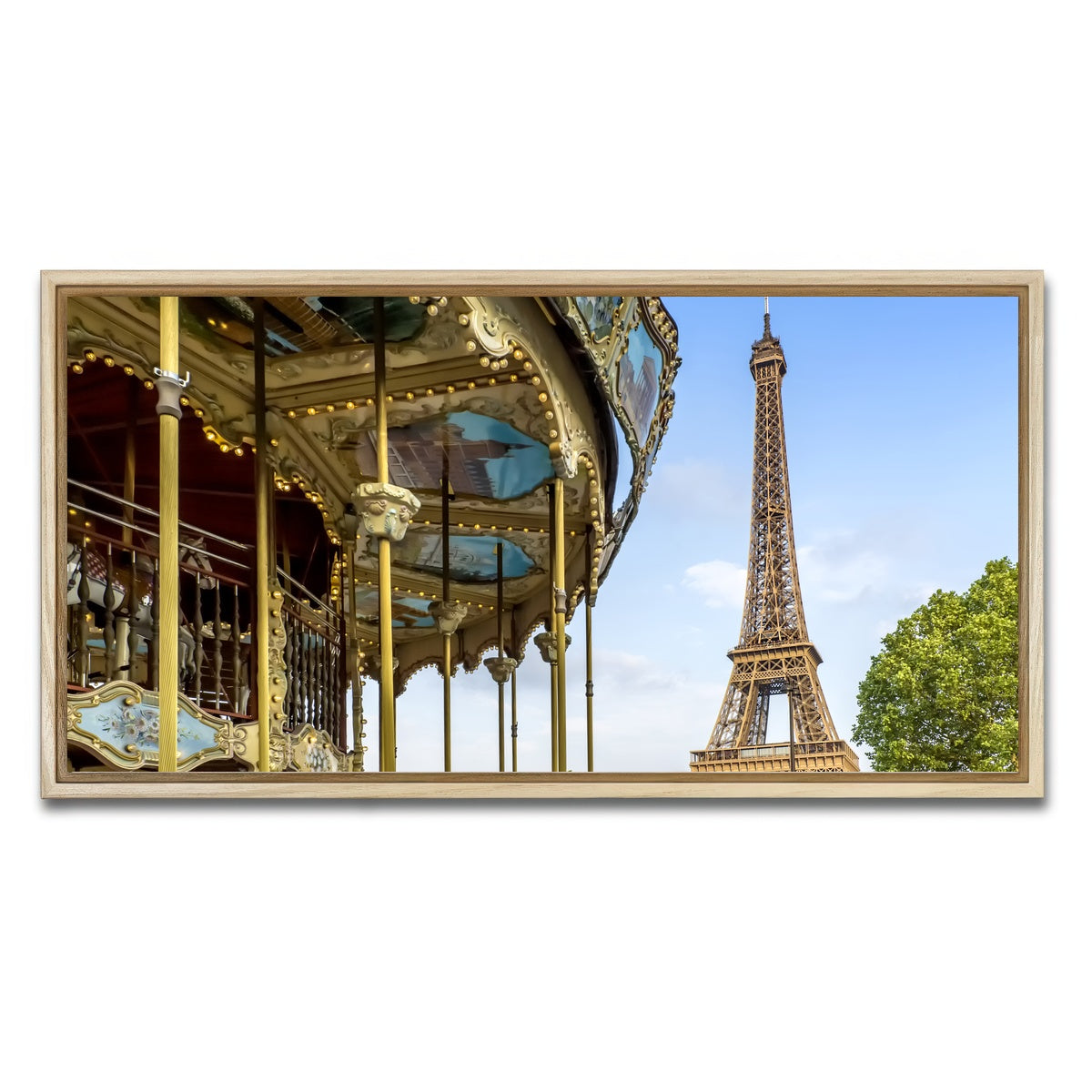 AUTO-MOCKUP WHITE | Typical Paris | 1 Piece | Natural Framed Canvas | group=2x1