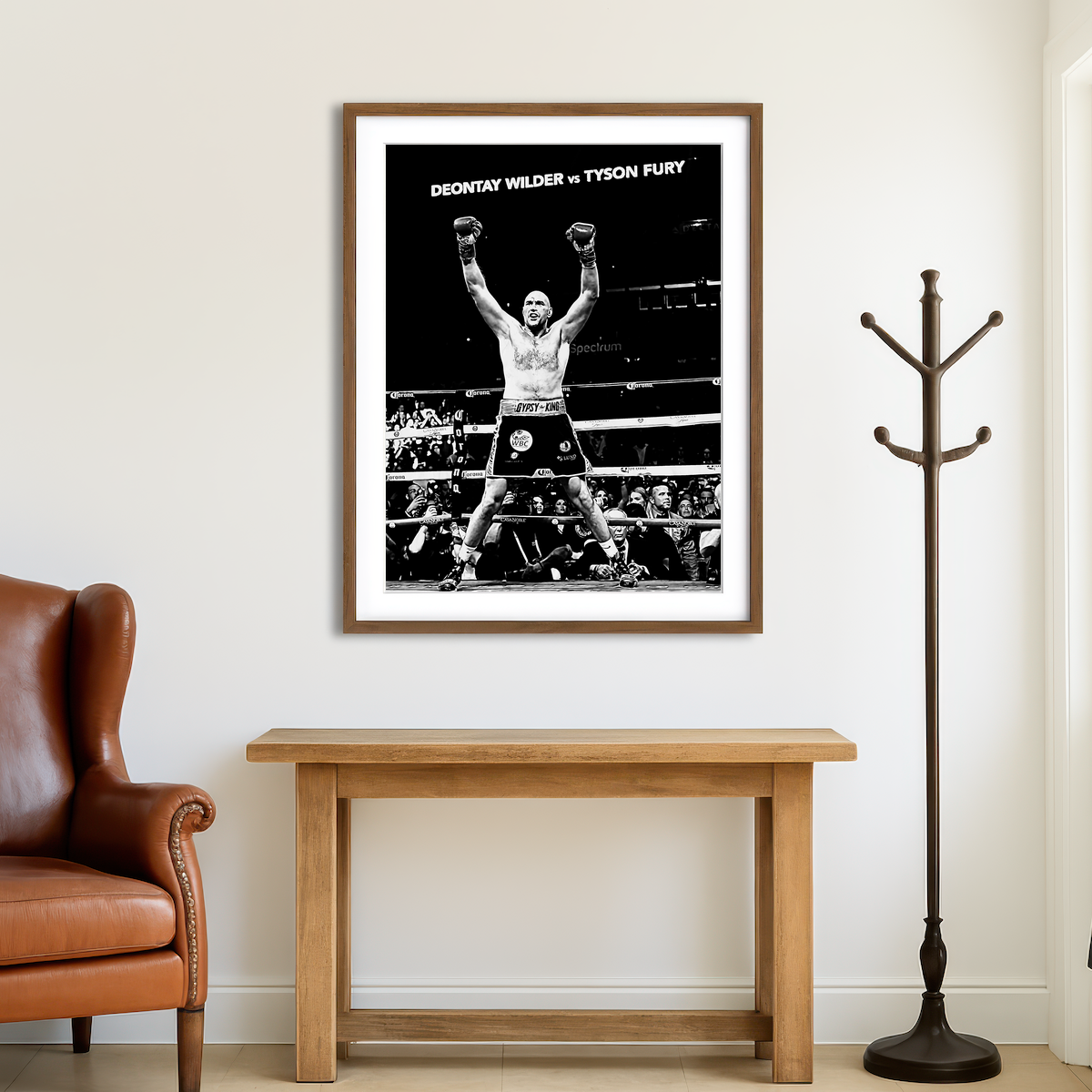 AUTO-MOCKUP ROOM | Tyson Fury Grayscale Wall Art