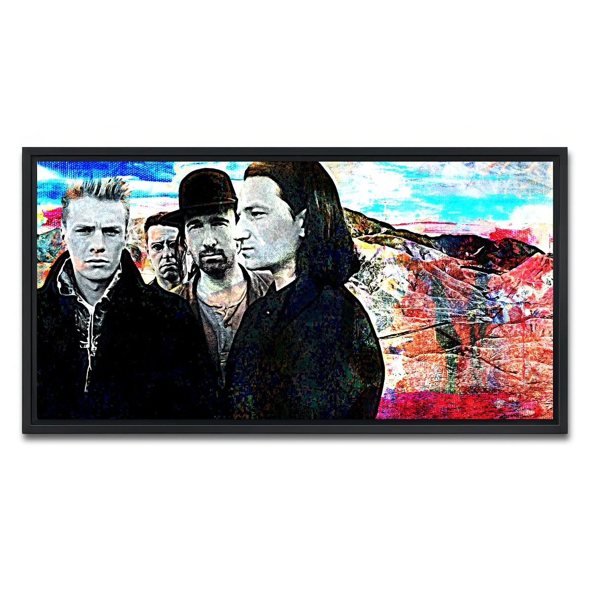 AUTO-MOCKUP WHITE | U2 | 1 Piece | Black Framed Canvas | group=2x1