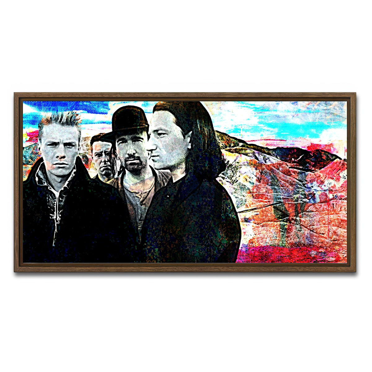 AUTO-MOCKUP WHITE | U2 | 1 Piece | Walnut Framed Canvas | group=2x1