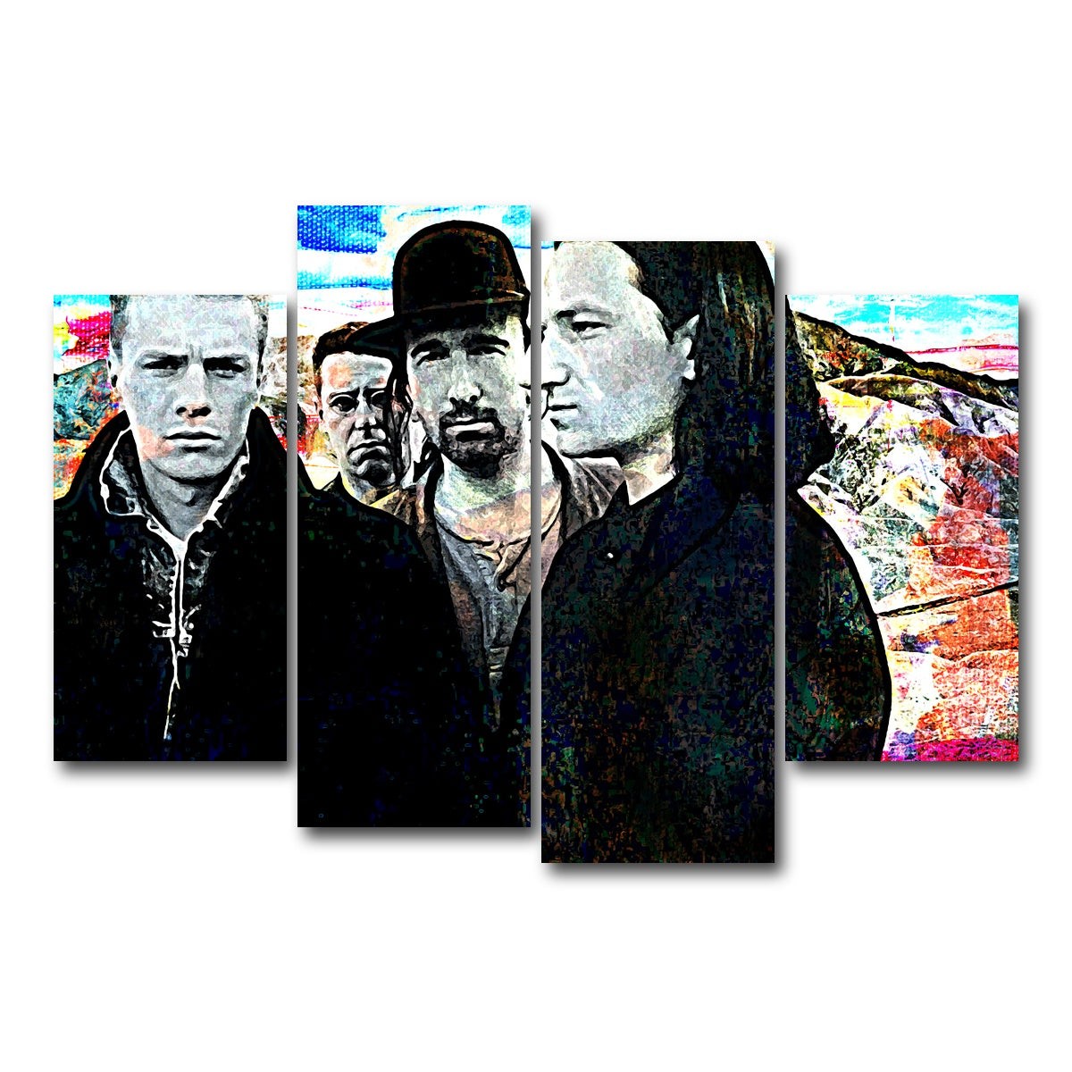 AUTO-MOCKUP WHITE | U2 | 4 Piece | Gallery Wrap Canvas | group=4_short