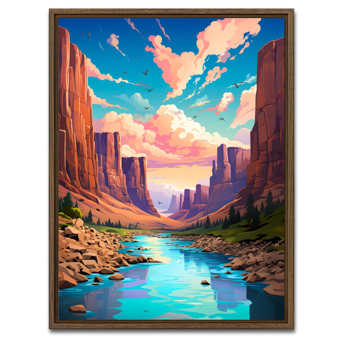 AUTO-MOCKUP WHITE | USA - Grand Canyon | 1 Piece | Walnut Framed Canvas | group=3x4