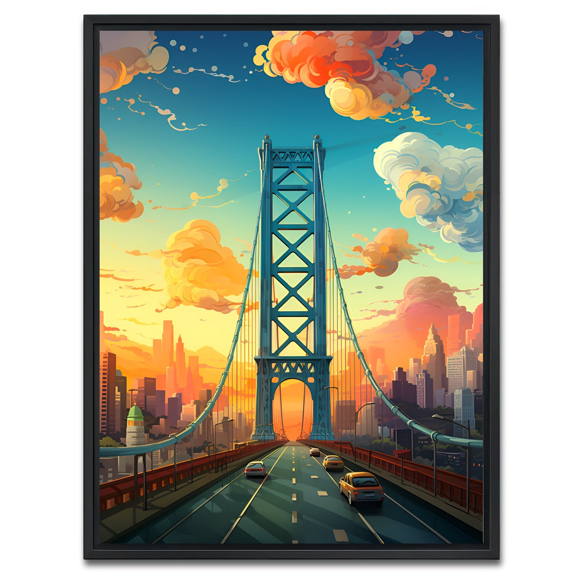 AUTO-MOCKUP WHITE | USA - Los Angeles | 1 Piece | Black Framed Canvas | group=3x4