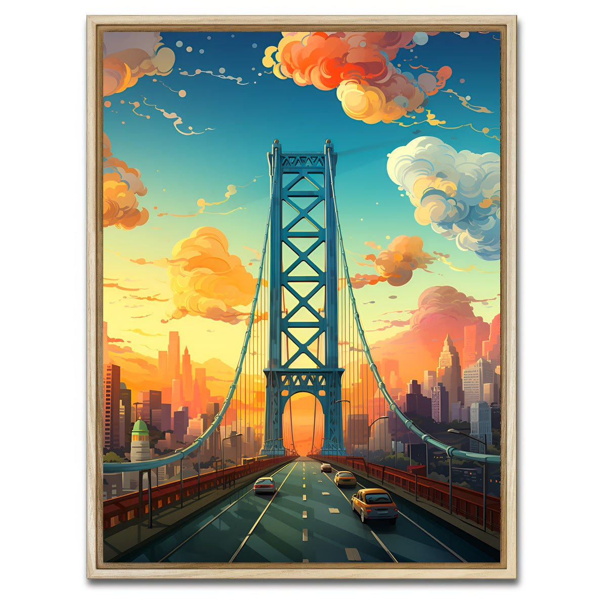 AUTO-MOCKUP WHITE | USA - Los Angeles | 1 Piece | Natural Framed Canvas | group=3x4