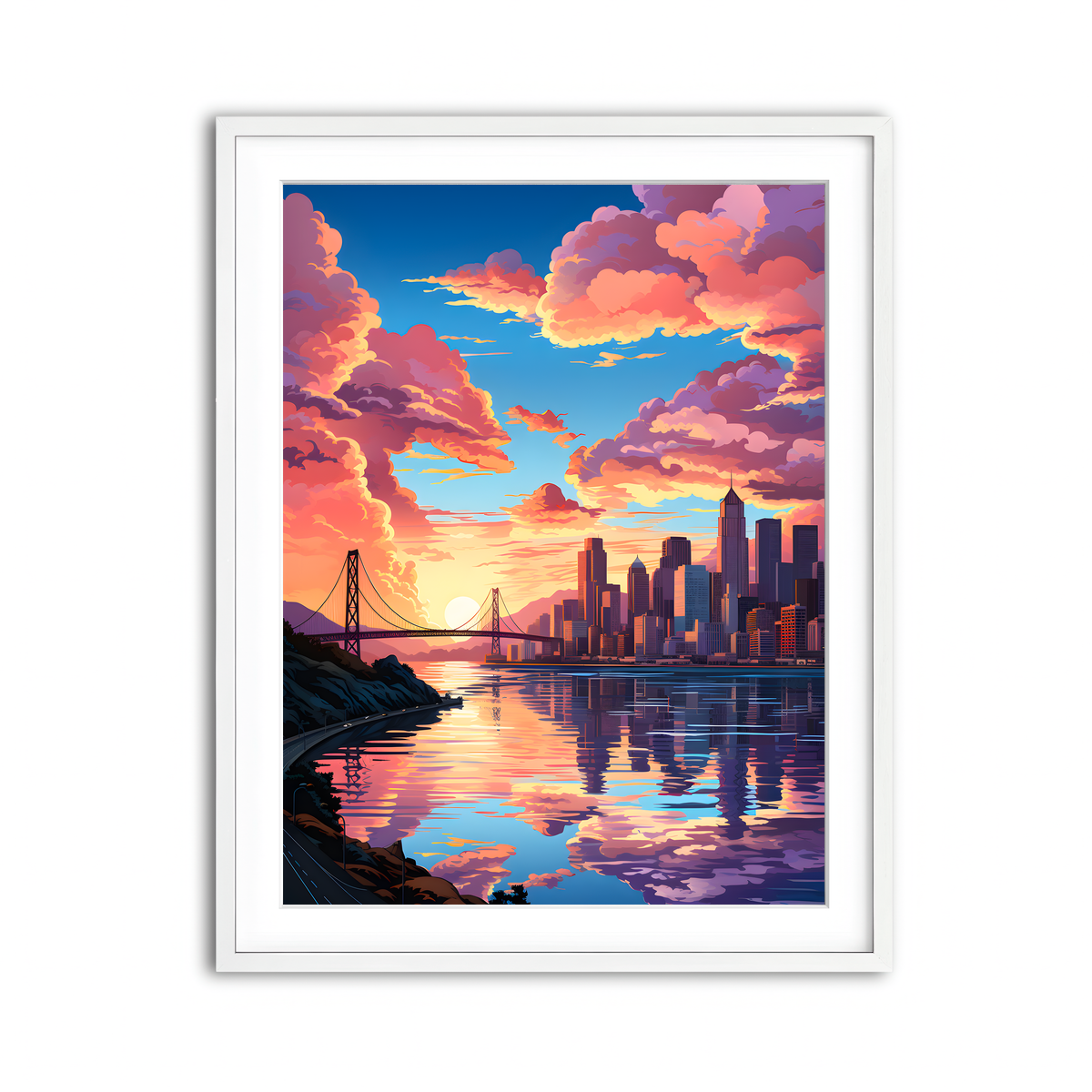Framed Print 3x4 White