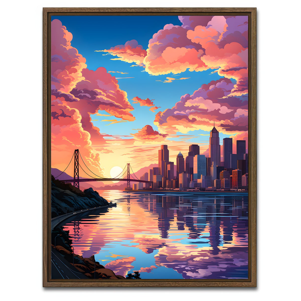 AUTO-MOCKUP WHITE | USA - San Francisco | 1 Piece | Walnut Framed Canvas | group=3x4