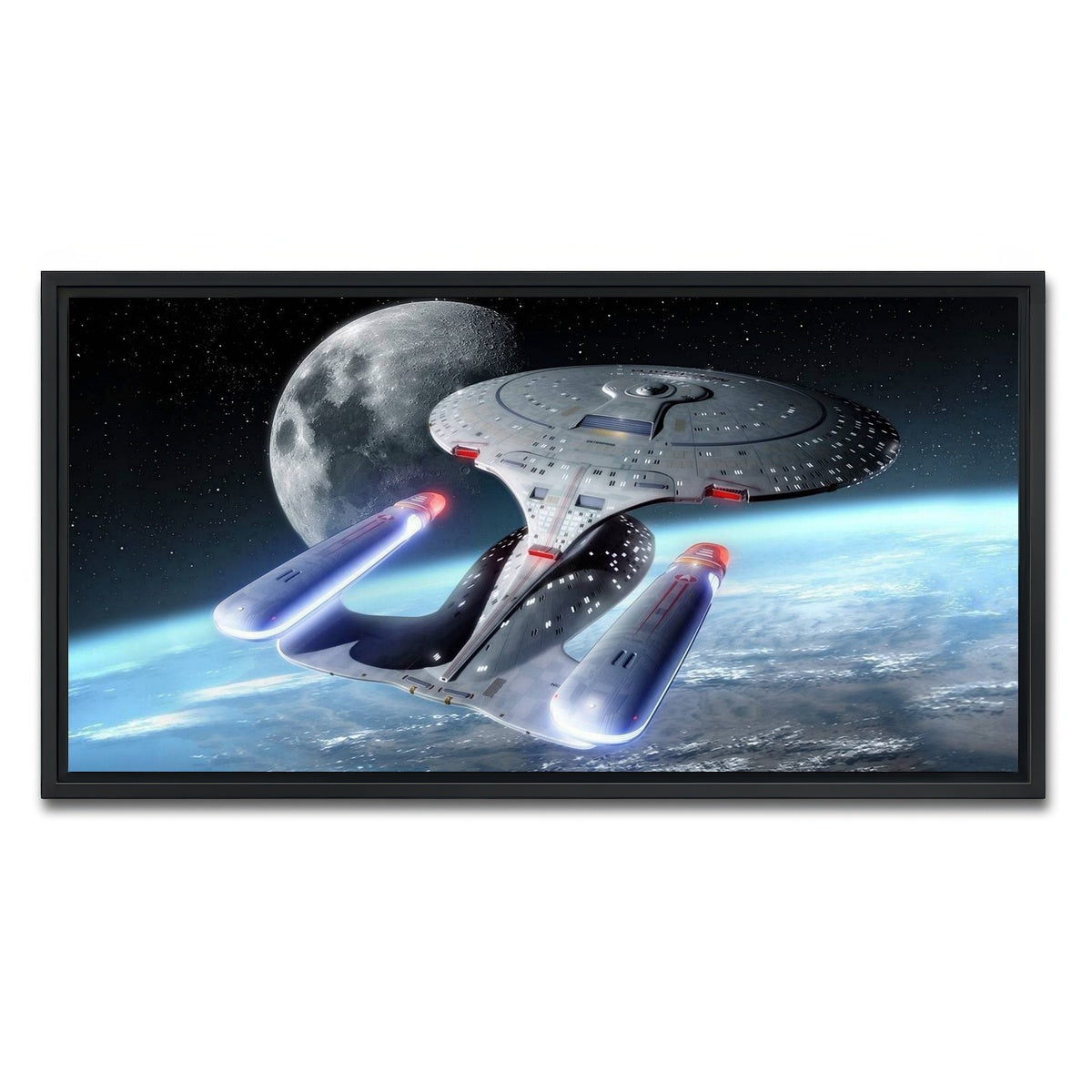 AUTO-MOCKUP WHITE | USS Enterprise-D | 1 Piece | Black Framed Canvas | group=2x1