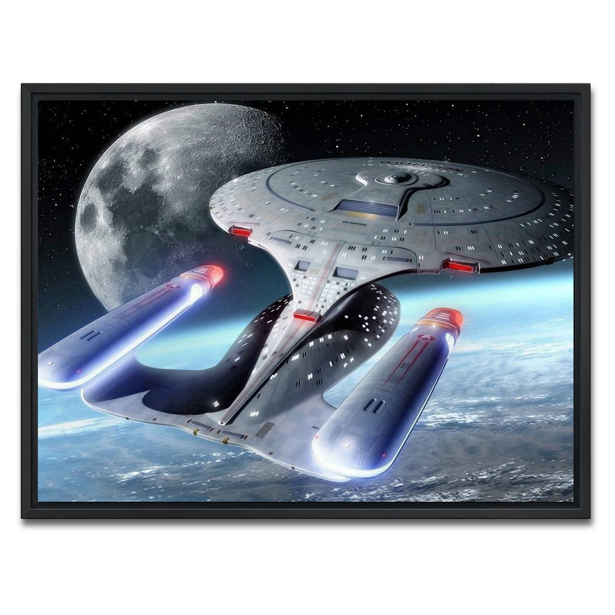 AUTO-MOCKUP WHITE | USS Enterprise-D | 1 Piece | Black Framed Canvas | group=4x3