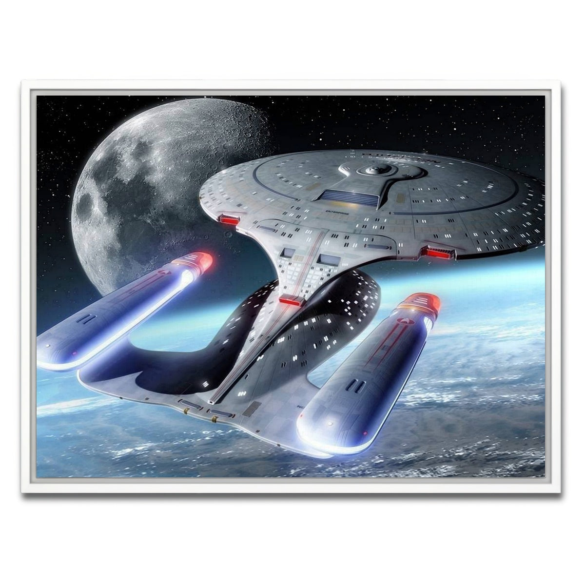 AUTO-MOCKUP WHITE | USS Enterprise-D | 1 Piece | White Framed Canvas | group=4x3