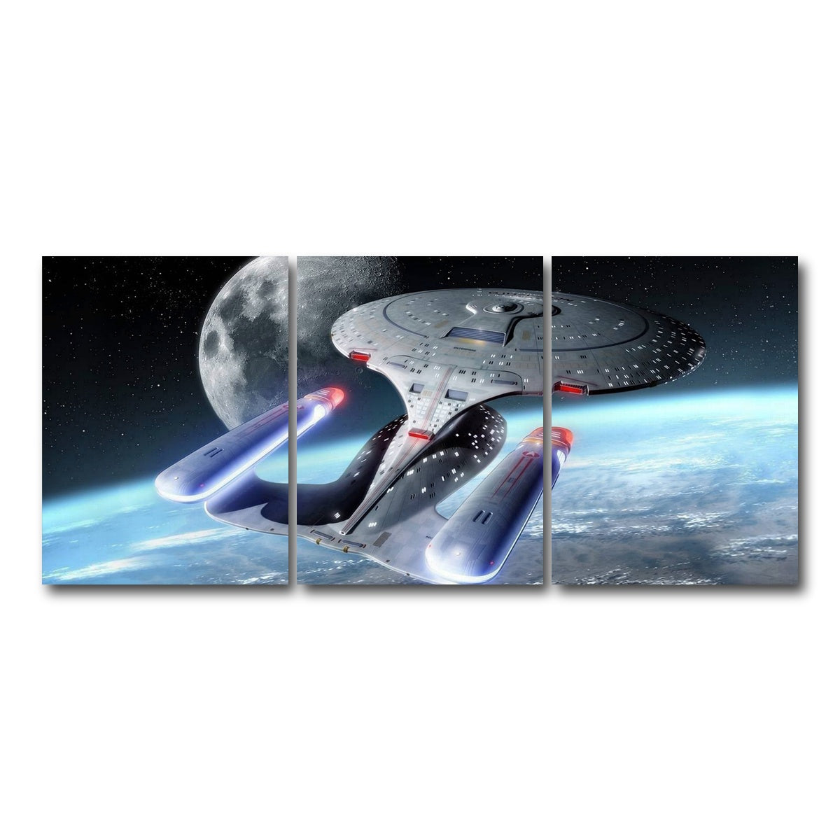 AUTO-MOCKUP WHITE | USS Enterprise-D | 3 Piece | Gallery Wrap Canvas | group=18x24