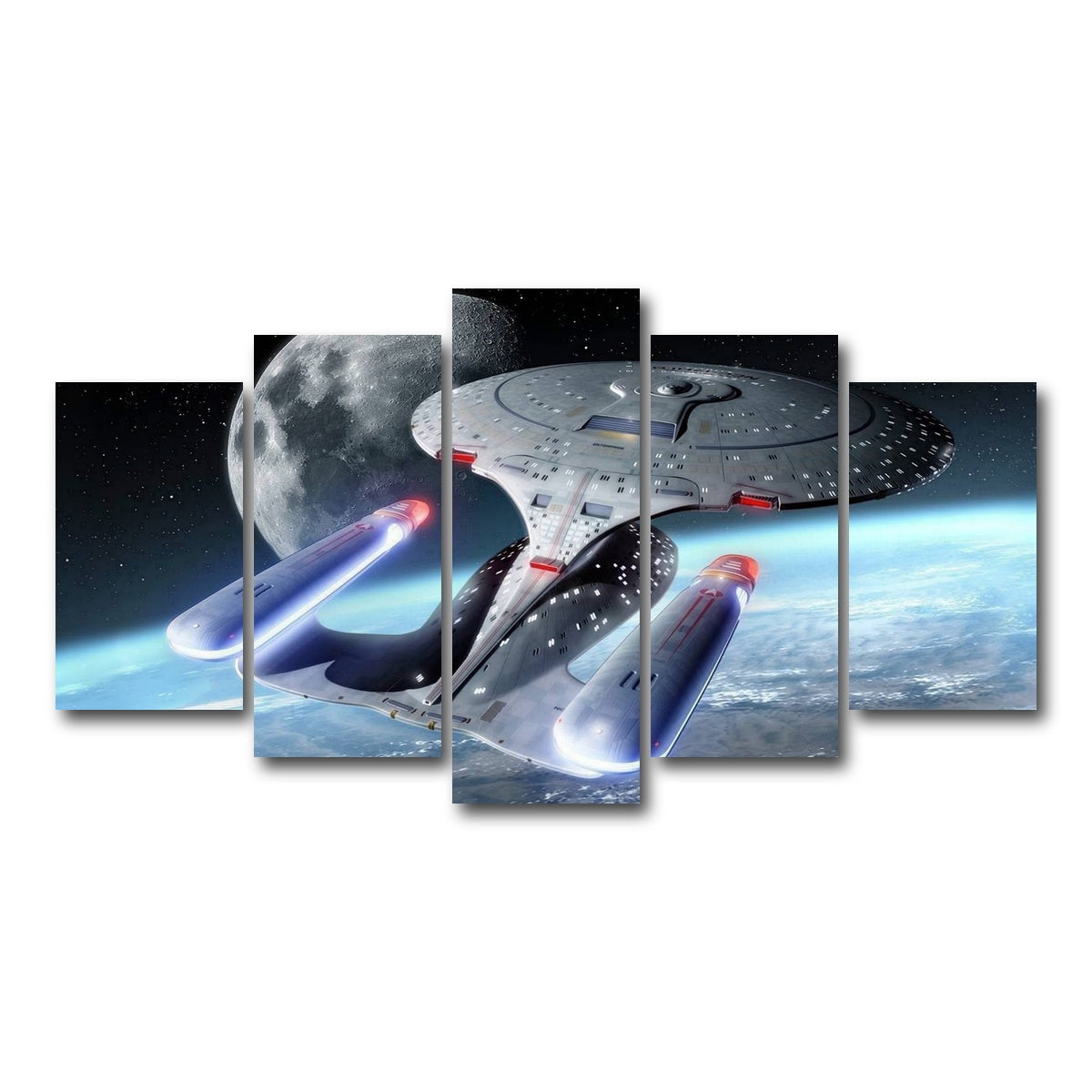 AUTO-MOCKUP WHITE | USS Enterprise-D | 5 Piece | Gallery Wrap Canvas | group=5_normal