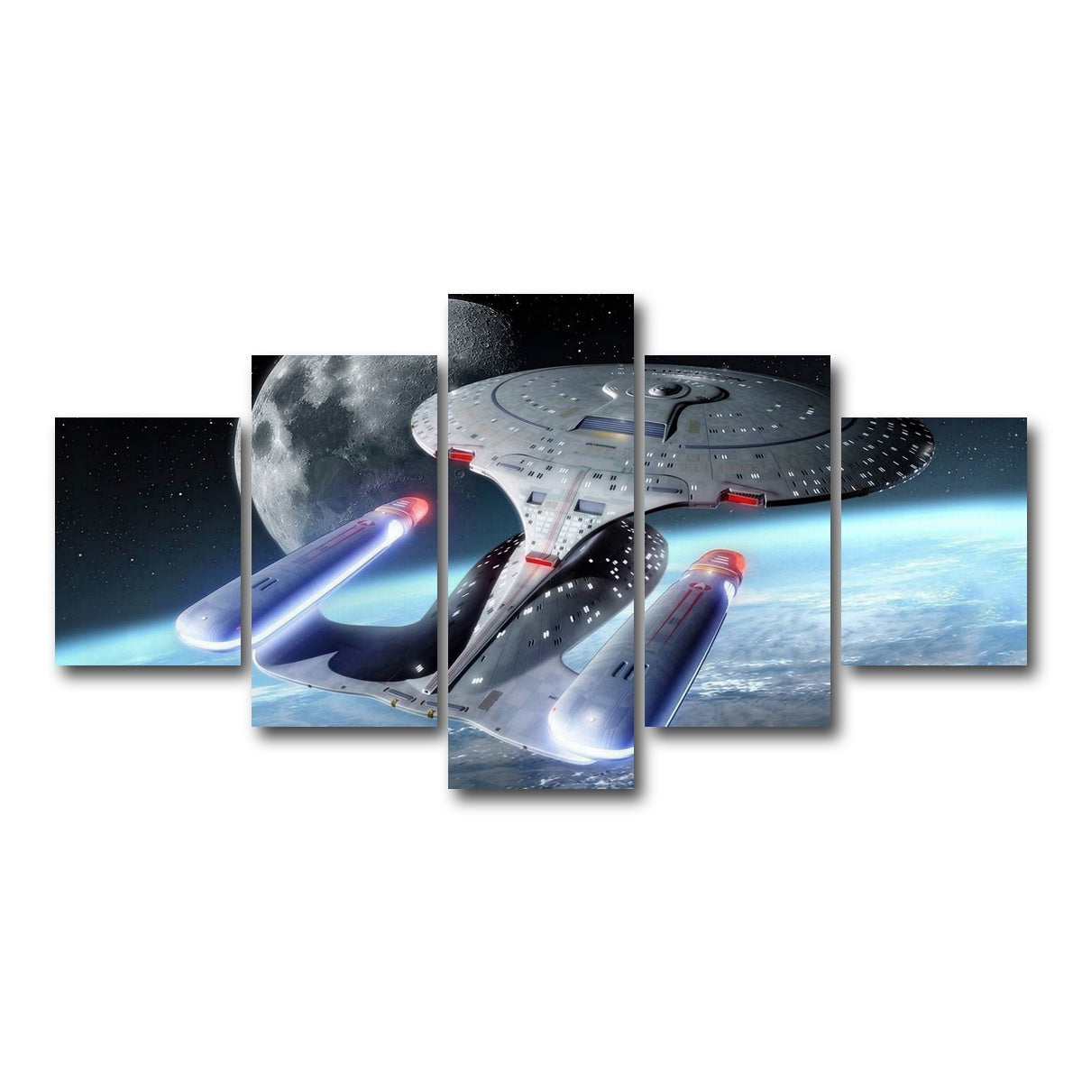 AUTO-MOCKUP WHITE | USS Enterprise-D | 5 Piece | Gallery Wrap Canvas | group=5_short