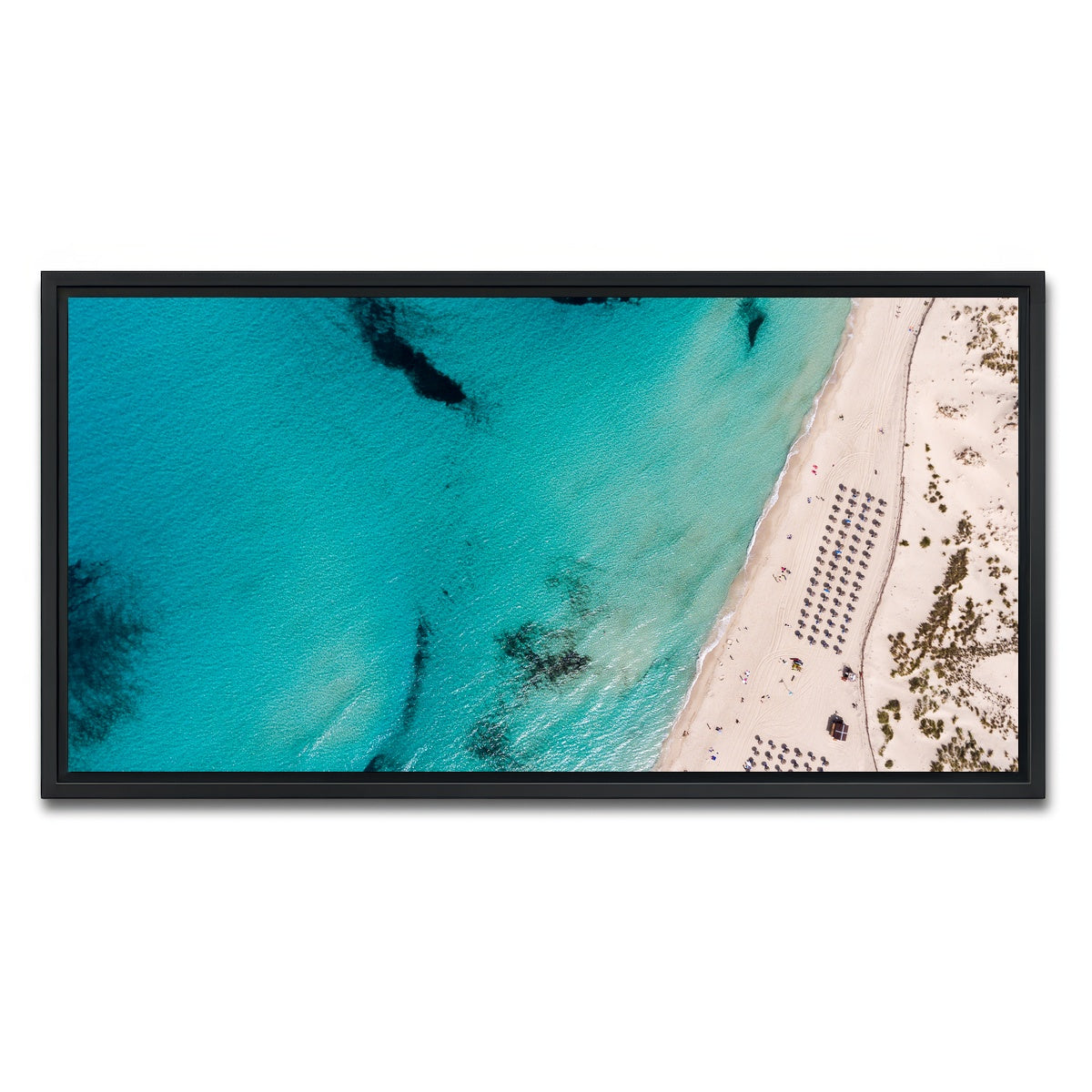 AUTO-MOCKUP WHITE | Umbrella Beach | 1 Piece | Black Framed Canvas | group=2x1