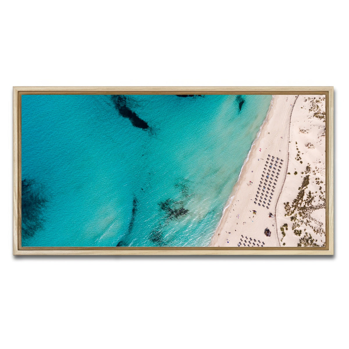 AUTO-MOCKUP WHITE | Umbrella Beach | 1 Piece | Natural Framed Canvas | group=2x1