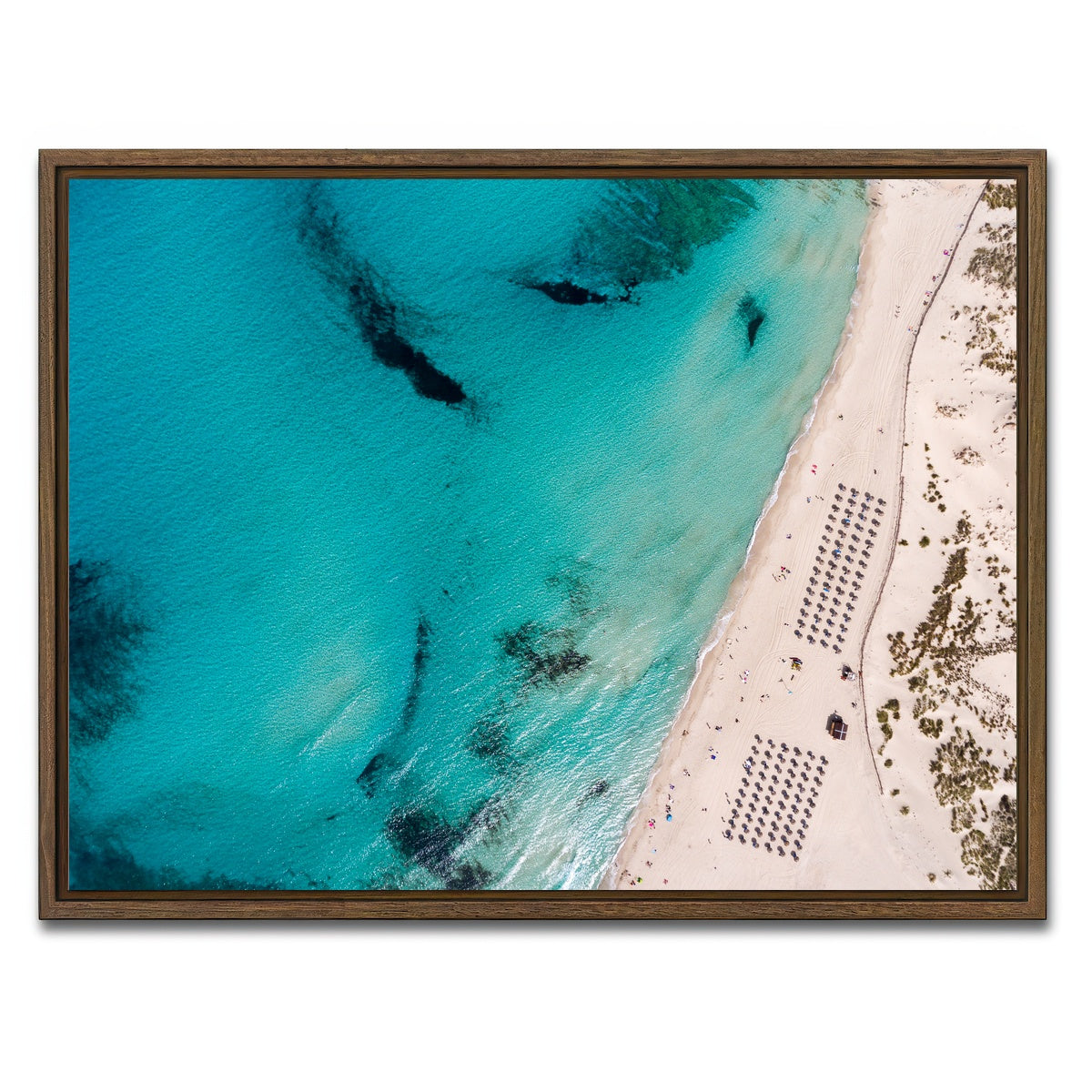 AUTO-MOCKUP WHITE | Umbrella Beach | 1 Piece | Walnut Framed Canvas | group=4x3