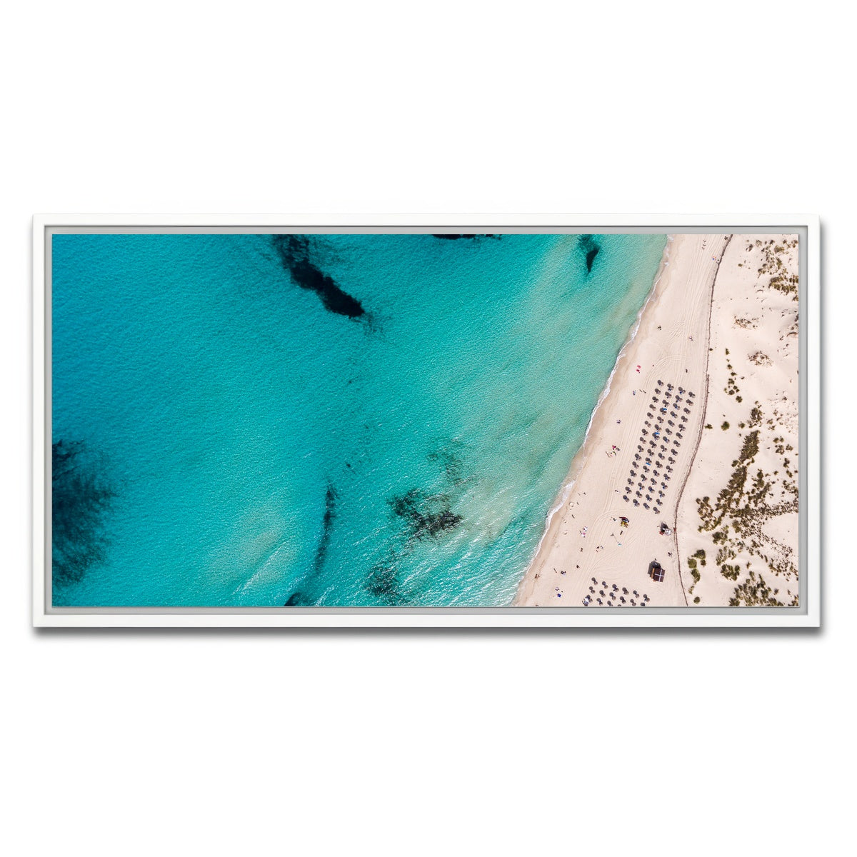 AUTO-MOCKUP WHITE | Umbrella Beach | 1 Piece | White Framed Canvas | group=2x1