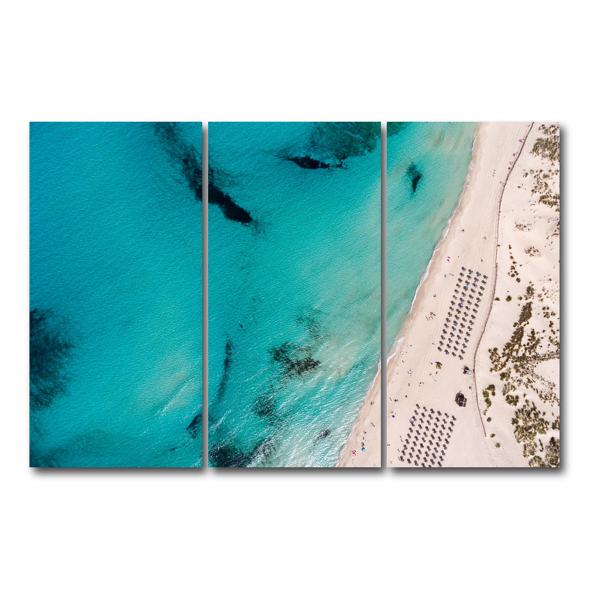 AUTO-MOCKUP WHITE | Umbrella Beach | 3 Piece | Gallery Wrap Canvas | group=12x24