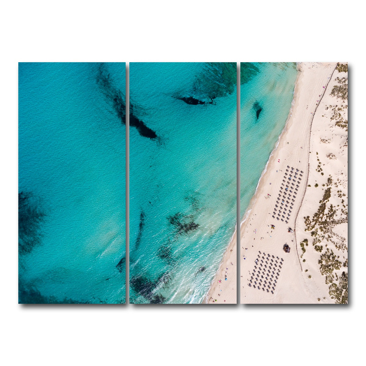 AUTO-MOCKUP WHITE | Umbrella Beach | 3 Piece | Gallery Wrap Canvas | group=8x18