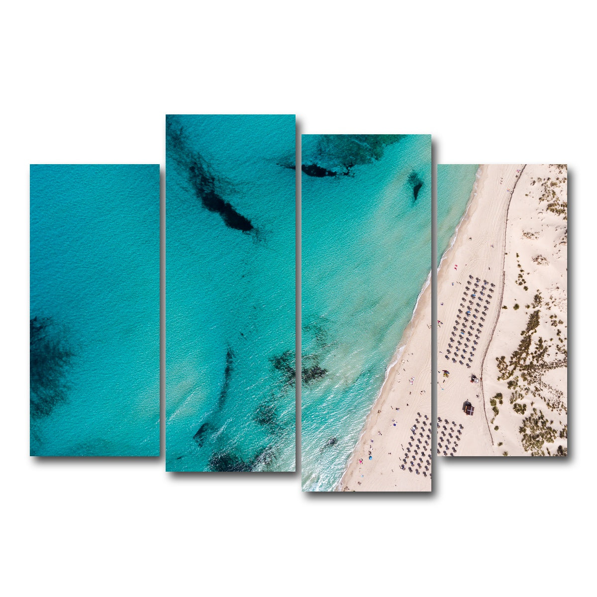 AUTO-MOCKUP WHITE | Umbrella Beach | 4 Piece | Gallery Wrap Canvas | group=4_normal