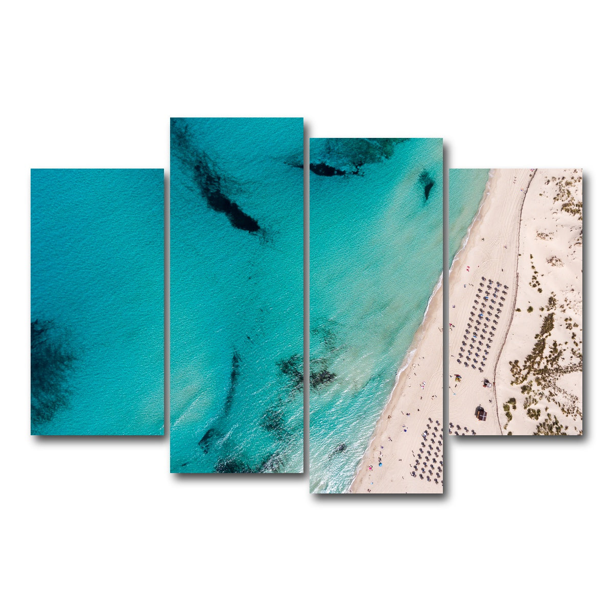 AUTO-MOCKUP WHITE | Umbrella Beach | 4 Piece | Gallery Wrap Canvas | group=4_short