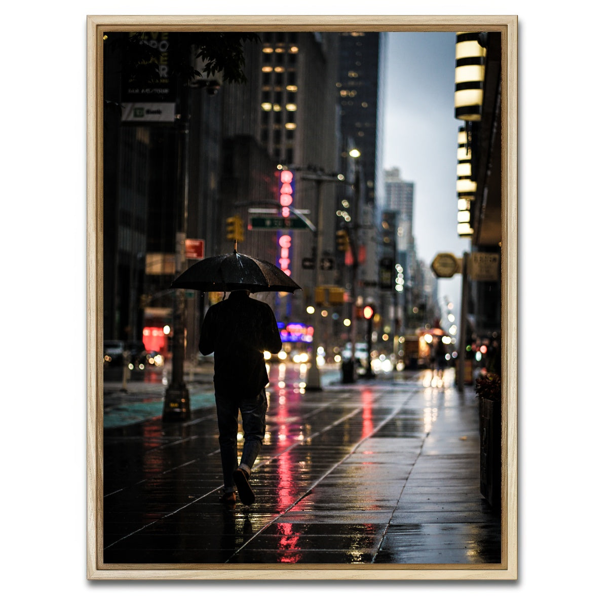AUTO-MOCKUP WHITE | Umbrella Weather in NYC | 1 Piece | Natural Framed Canvas | group=3x4