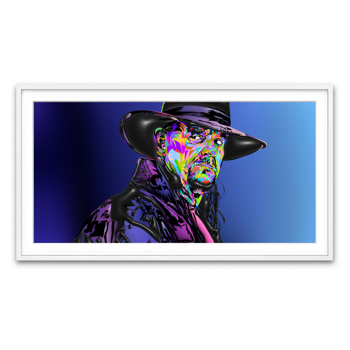 Framed Print 2x1 White