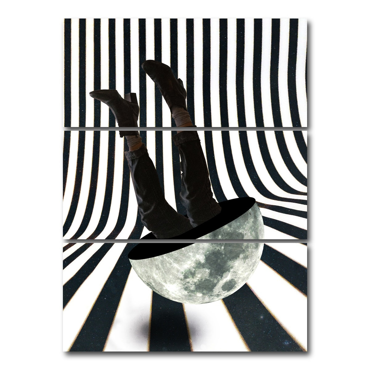 AUTO-MOCKUP WHITE | Upside Down Moon | 3 Piece | Gallery Wrap Canvas | group=8x18_stacked