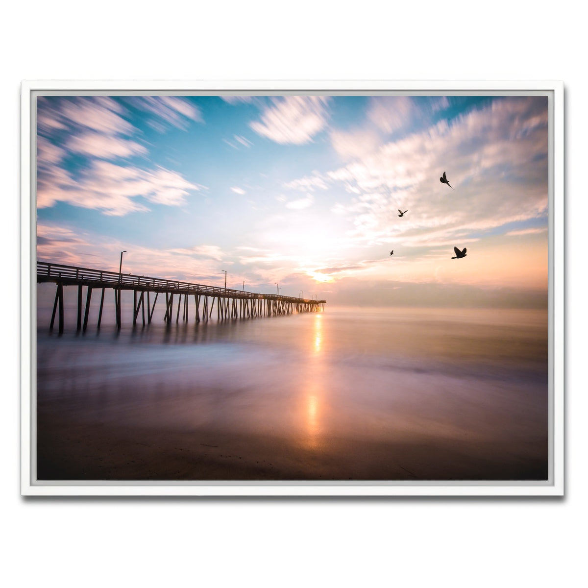 AUTO-MOCKUP WHITE | VA Beach Sunrise | 1 Piece | White Framed Canvas | group=4x3