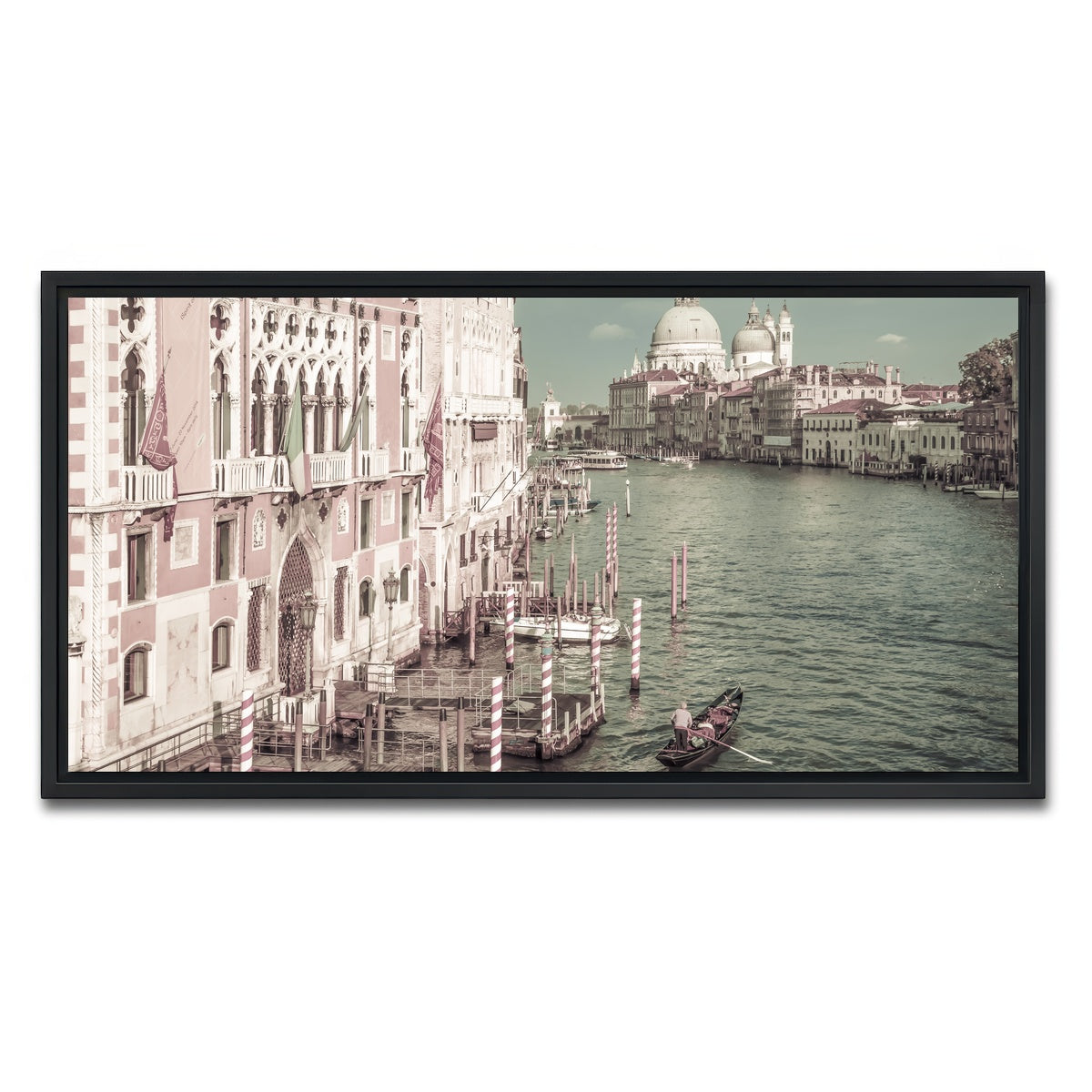 AUTO-MOCKUP WHITE | VENICE Canal Grande & Santa Maria della Salute | 1 Piece | Black Framed Canvas | group=2x1