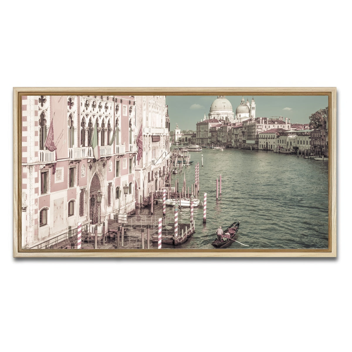 AUTO-MOCKUP WHITE | VENICE Canal Grande & Santa Maria della Salute | 1 Piece | Natural Framed Canvas | group=2x1