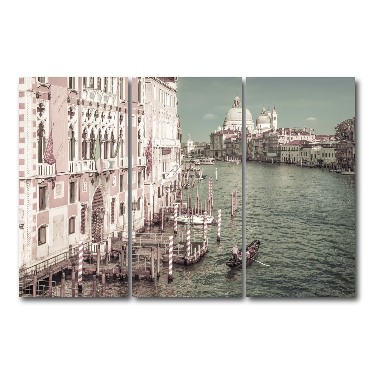 AUTO-MOCKUP WHITE | VENICE Canal Grande & Santa Maria della Salute | 3 Piece | Gallery Wrap Canvas | group=12x24