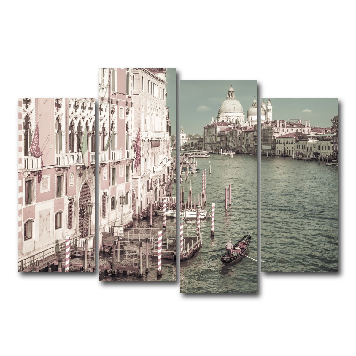 AUTO-MOCKUP WHITE | VENICE Canal Grande & Santa Maria della Salute | 4 Piece | Gallery Wrap Canvas | group=4_normal