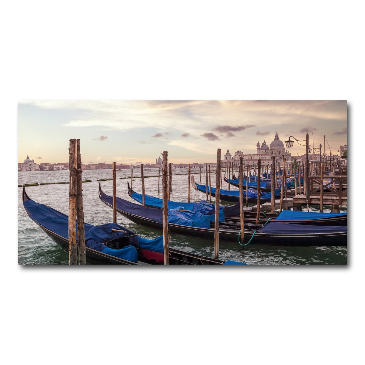 AUTO-MOCKUP WHITE | VENICE Gondolas & Santa Maria della Salute | 1 Piece | Gallery Wrap Canvas | group=2x1