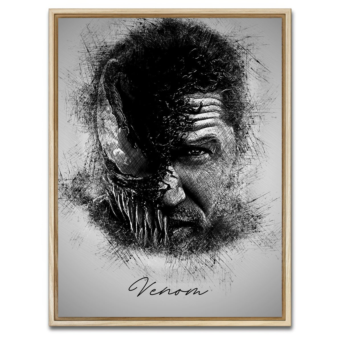 AUTO-MOCKUP WHITE | VENOM Sketch | 1 Piece | Natural Framed Canvas | group=3x4