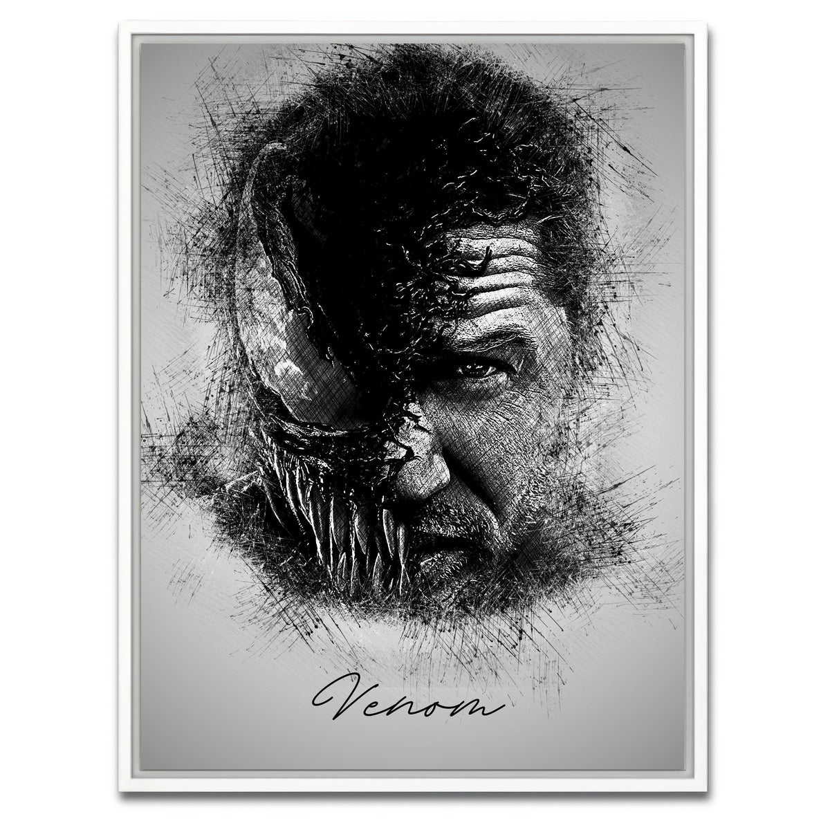 AUTO-MOCKUP WHITE | VENOM Sketch | 1 Piece | White Framed Canvas | group=3x4