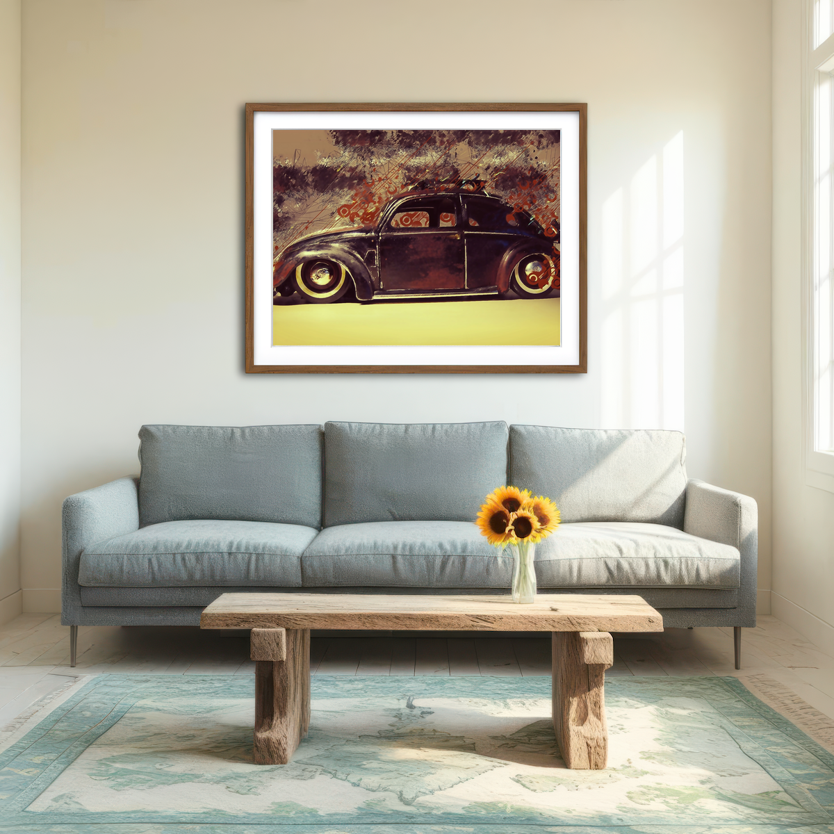 AUTO-MOCKUP ROOM | VW Beetle Wall Art