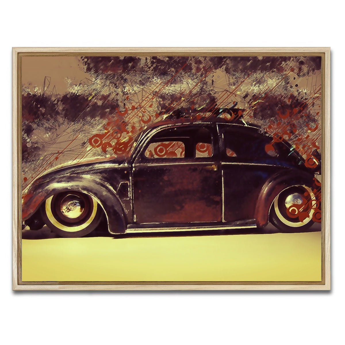 AUTO-MOCKUP WHITE | VW Beetle | 1 Piece | Natural Framed Canvas | group=4x3