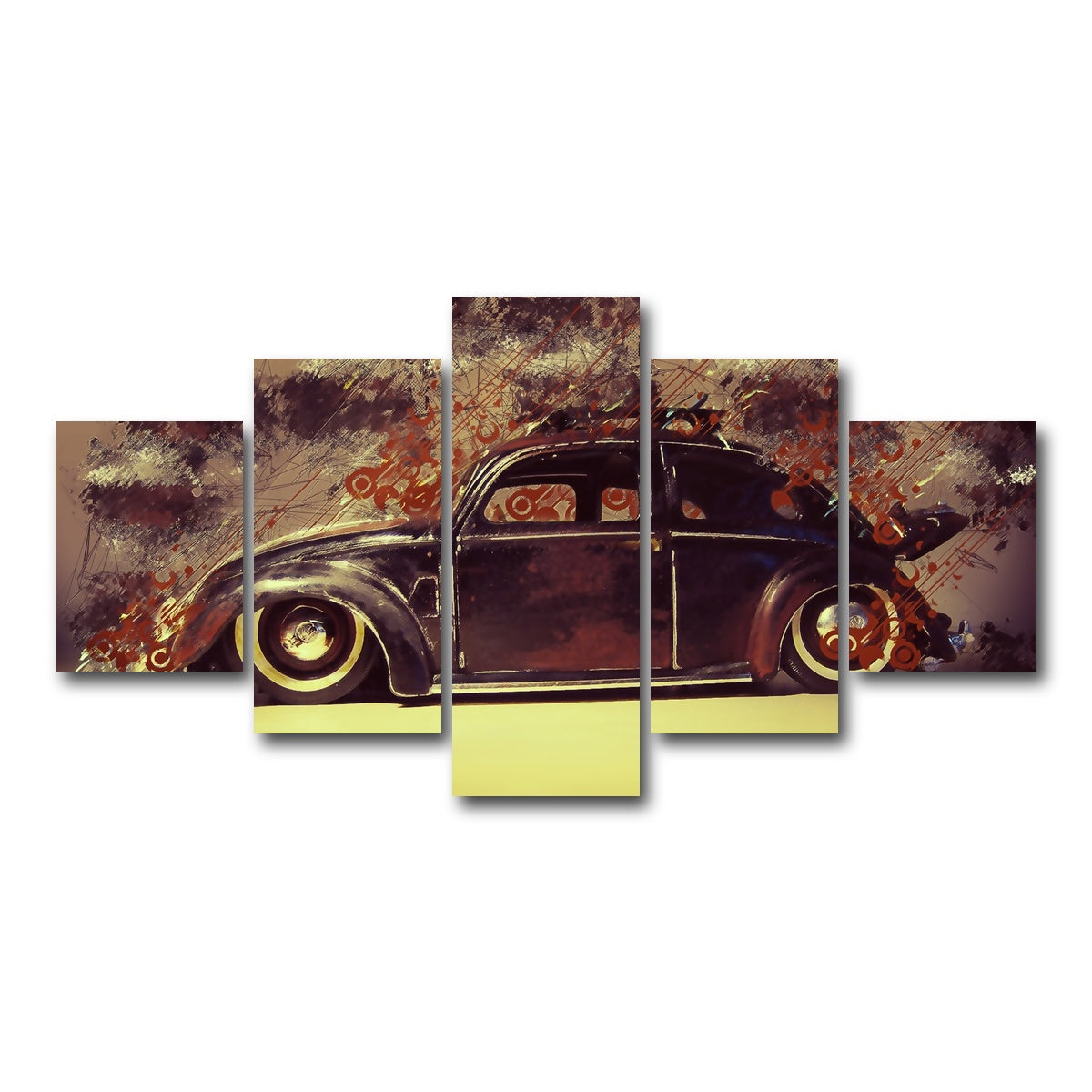 AUTO-MOCKUP WHITE | VW Beetle | 5 Piece | Gallery Wrap Canvas | group=5_short