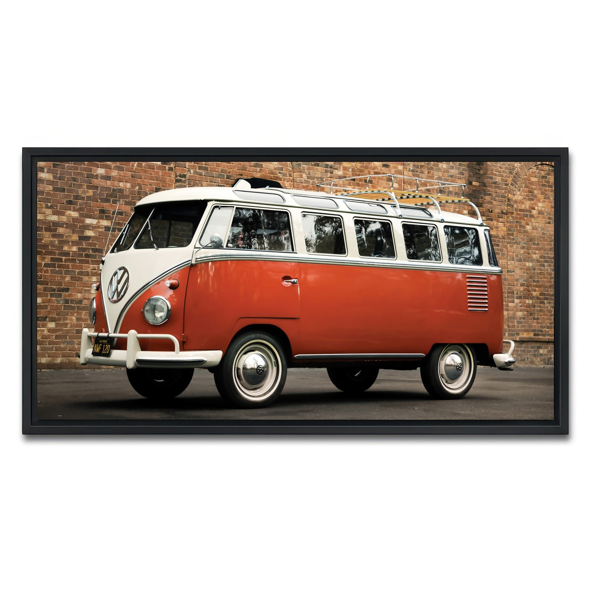 AUTO-MOCKUP WHITE | VW Microbus | 1 Piece | Black Framed Canvas | group=2x1