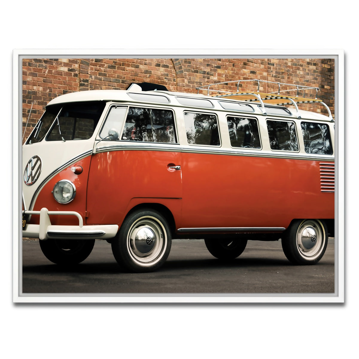 AUTO-MOCKUP WHITE | VW Microbus | 1 Piece | White Framed Canvas | group=4x3