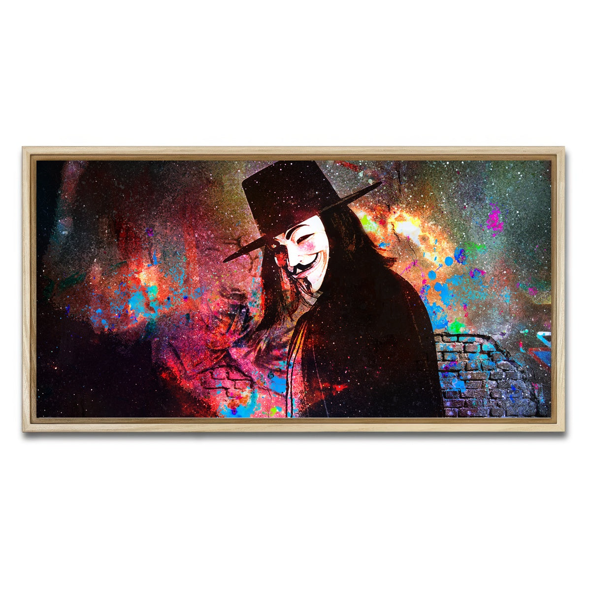 AUTO-MOCKUP WHITE | V For Vendetta | 1 Piece | Natural Framed Canvas | group=2x1