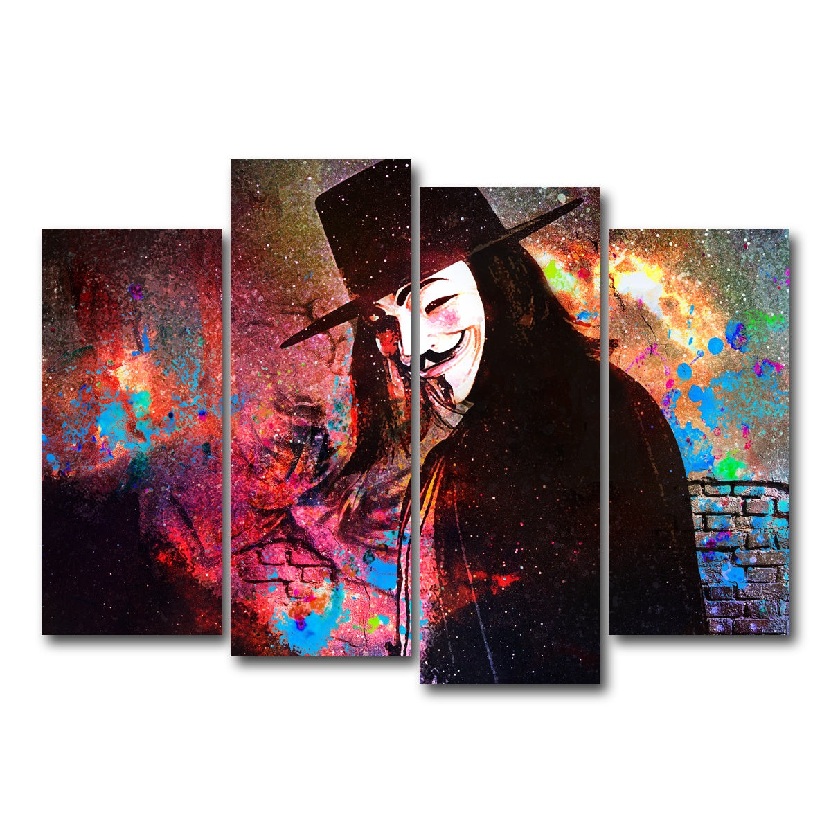 AUTO-MOCKUP WHITE | V For Vendetta | 4 Piece | Gallery Wrap Canvas | group=4_normal