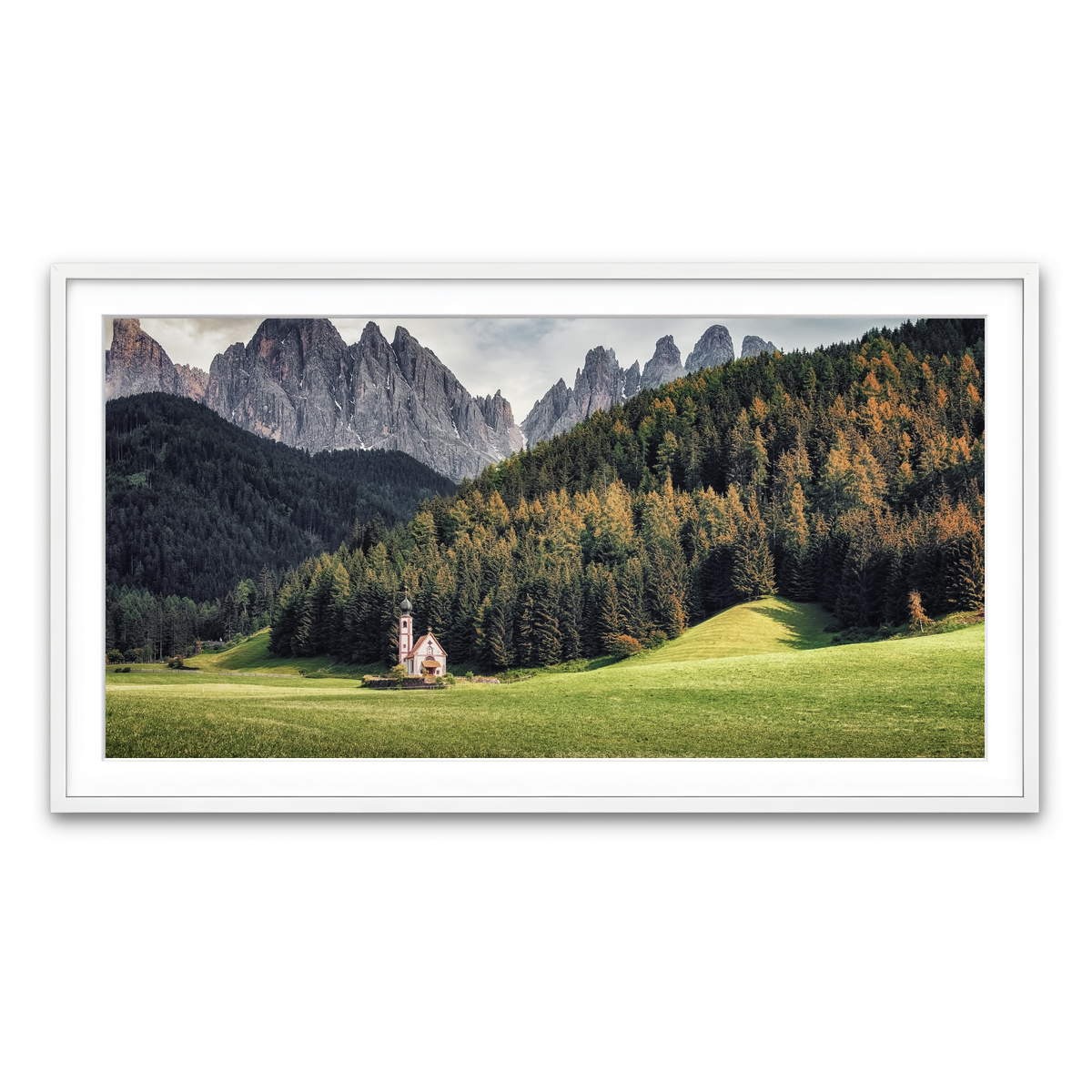 Framed Print 2x1 White