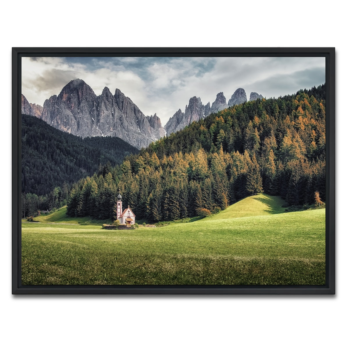 AUTO-MOCKUP WHITE | Val Di Funes | 1 Piece | Black Framed Canvas | group=4x3