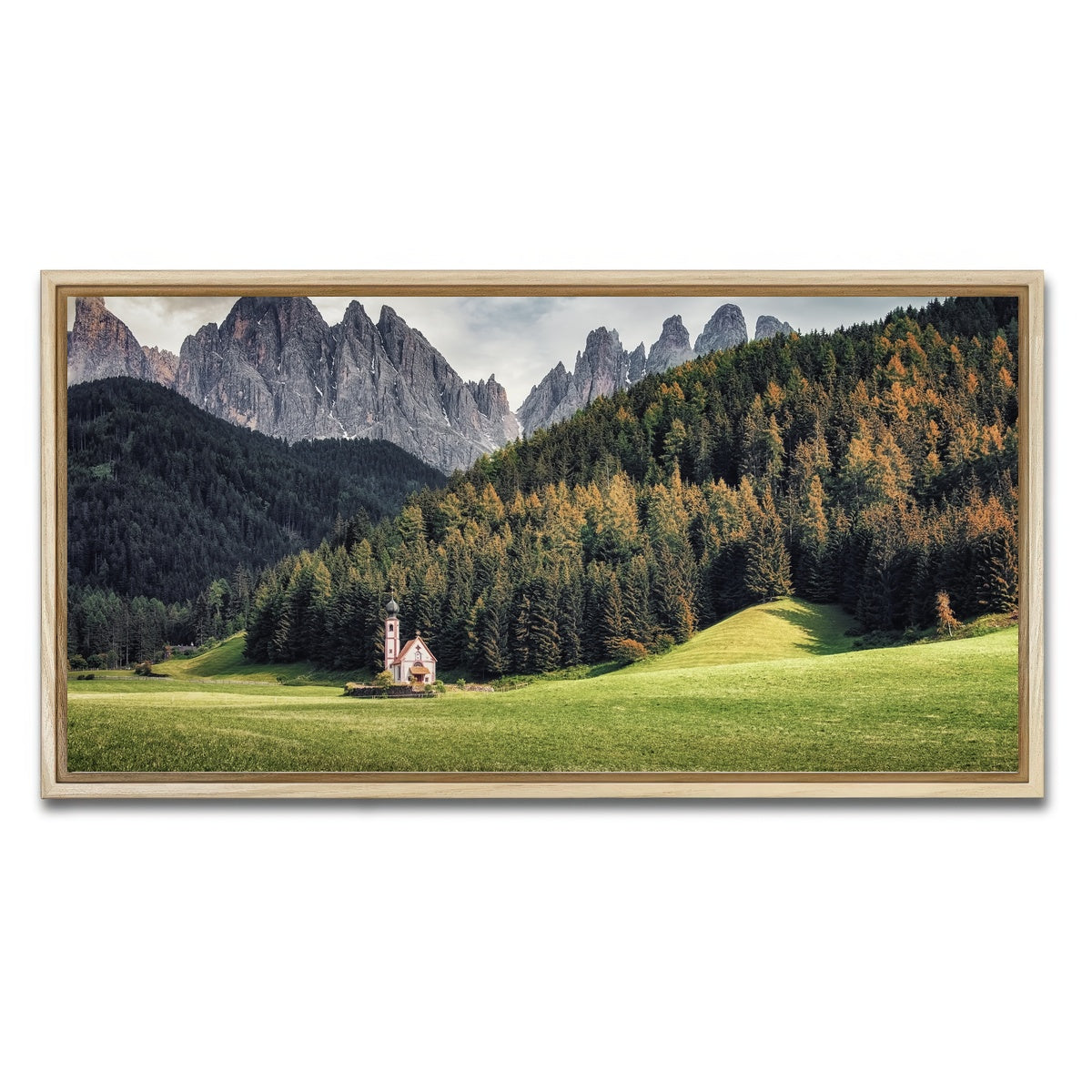 AUTO-MOCKUP WHITE | Val Di Funes | 1 Piece | Natural Framed Canvas | group=2x1
