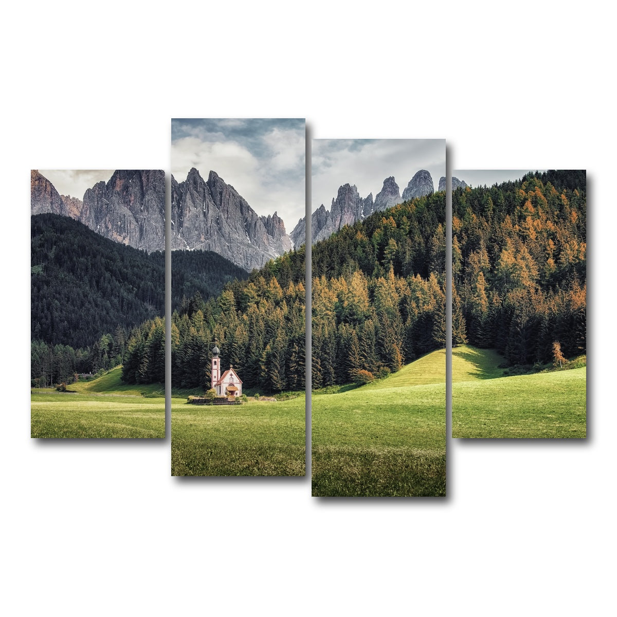 AUTO-MOCKUP WHITE | Val Di Funes | 4 Piece | Gallery Wrap Canvas | group=4_short