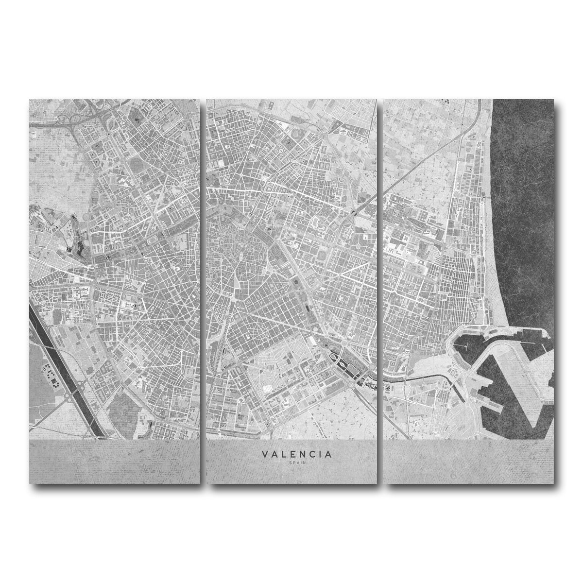 AUTO-MOCKUP WHITE | Valencia Map 2 | 3 Piece | Gallery Wrap Canvas | group=8x18