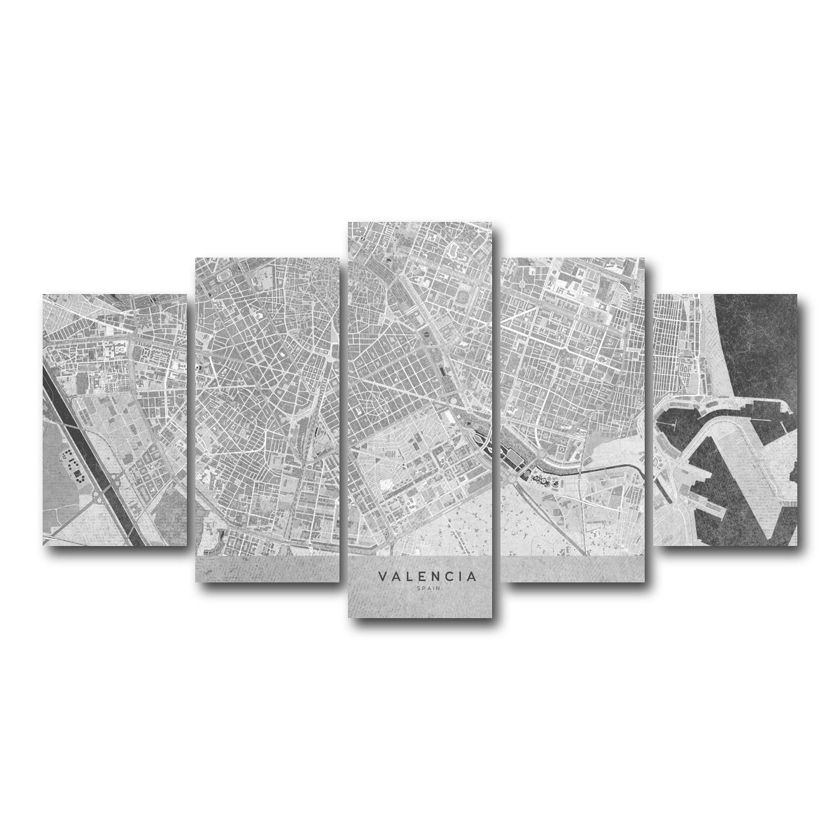 AUTO-MOCKUP WHITE | Valencia Map 2 | 5 Piece | Gallery Wrap Canvas | group=5_normal